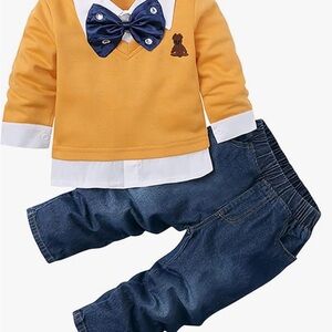 Pusekey - Kids Yellow and Blue Matching Set. Size 1-2t